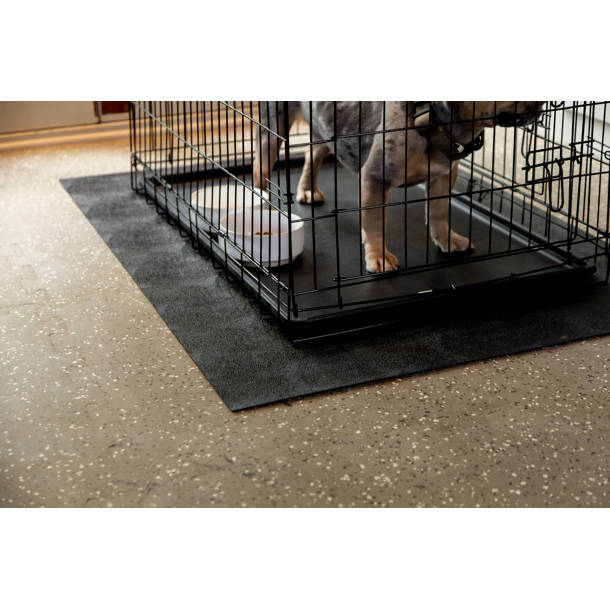 GFloor Ceramic Texture Vinyl Pet Floor Protector 5 ft. W x 10 ft. L Midnight Black Color